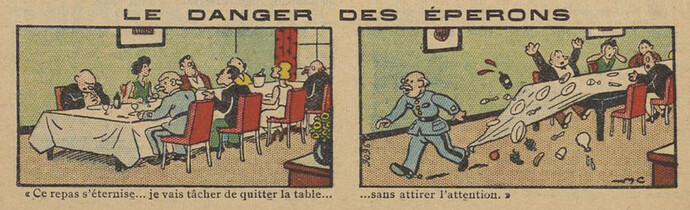 Guignol 1934 - n°28 - page 46 - Le danger des éperons - 15 juillet 1934