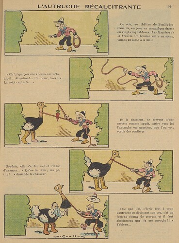 Guignol 1934 - n°37 - page 33 - L'autruche récalcitrante - 16 septembre 1934