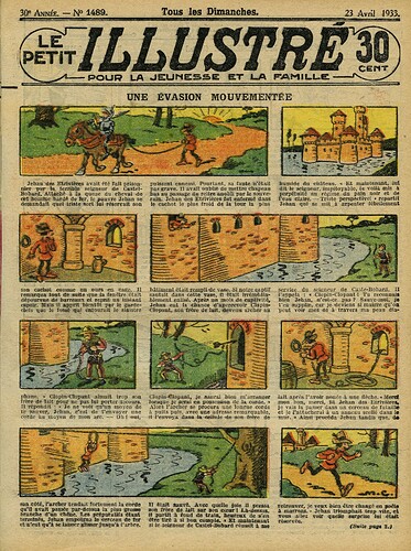 Le Petit Illustré 1933 - n°1489 - page 1 - Une évasion mouvementée - 23 avril 1933
