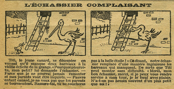 Cri-Cri 1928 - n°515 - page 13 - L'échassier complaisant - 9 août 1928