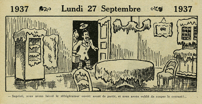 Almanach Vermot 1937 - 29 - Lundi 27 septembre 1937
