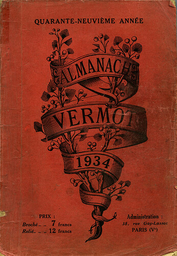 Almanach Vermot 1934 - couverture