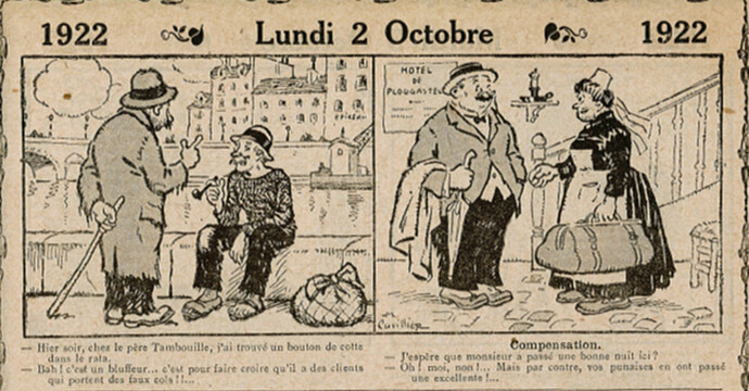 Almanach Vermot 1922 - 34 - Lundi 2 octobre 1922