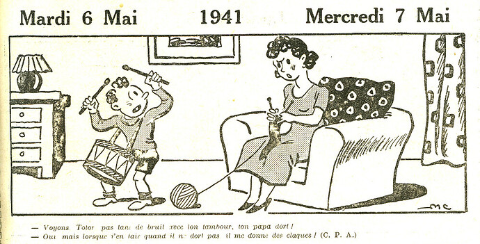 Almanach Vermot 1941 - 15 - Mardi 6 et Mercredi 7 mai 1941