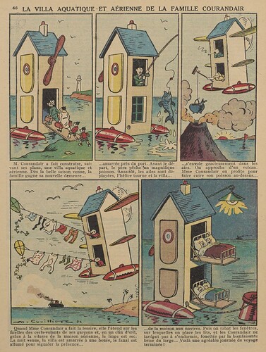 Guignol 1935 - n°36 - page 46 - La villa aquatique et aérienne de la famille COURANDAIR - 8 septembre 1935