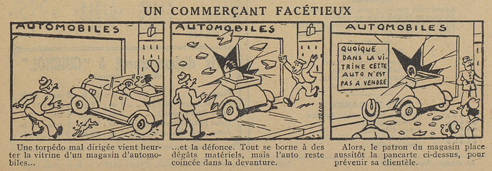 Guignol 1934 - n°23 - page 47 - Un commerçant facétieux - 10 juin 1934