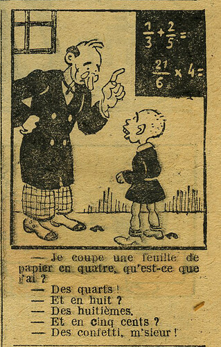 Le Petit Illustré 1934 - n°1526 - page 2 - Je coupe une feuille de papier en quatre - 7 janvier