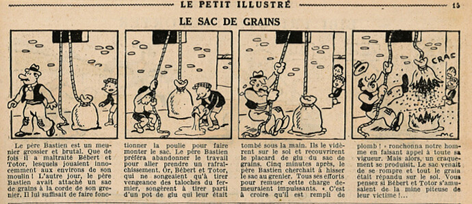 Le Petit Illustré 1935 - n°1606 - Le sac de grains - 21 juillet 1935 - page 15