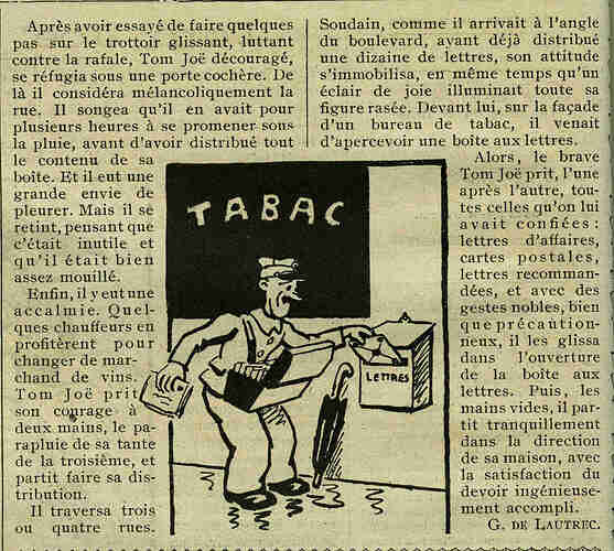 Almanach Vermot 1933 - 18 - Tom Joë facteur - Mercredi 12 avril 1933