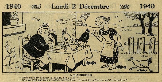 Almanach Vermot 1940 - 29 - Lundi 2 décembre 1940