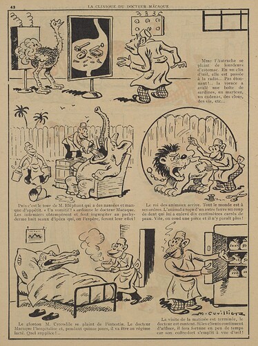 Guignol 1936 - n°25 - page 42 - La clinique du docteur Macaque - 21 juin 1936