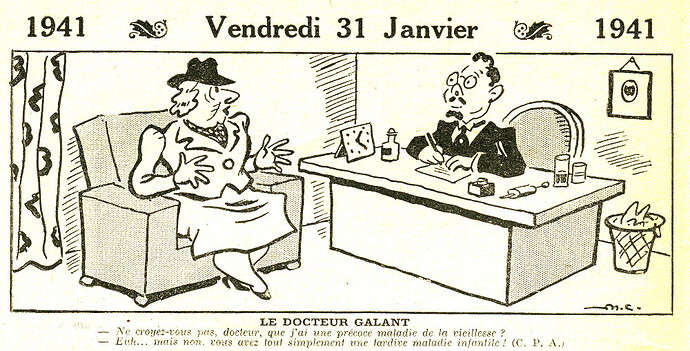 Almanach Vermot 1941 - 3 - Le docteur galant - Vendredi 31 janvier 1941