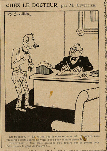 Almanach Vermot 1928 - 34 - Chez le docteur - Mardi 4 décembre 1928
