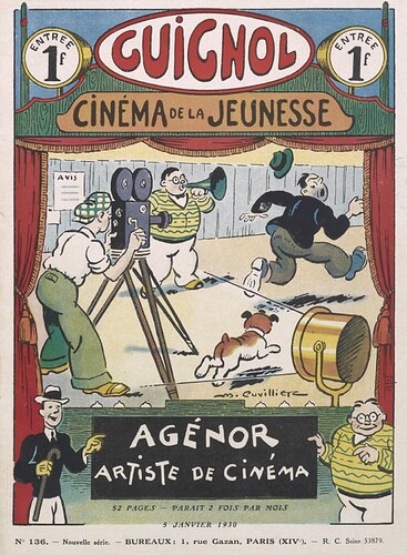 Guignol 1930 - n°136 - Agénor artiste de cinéma - 5 janvier 1930 - page 0