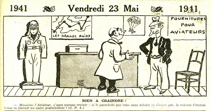 Almanach Vermot 1941 - 20 - Rien à craindre - Vendredi 23 mai 1941