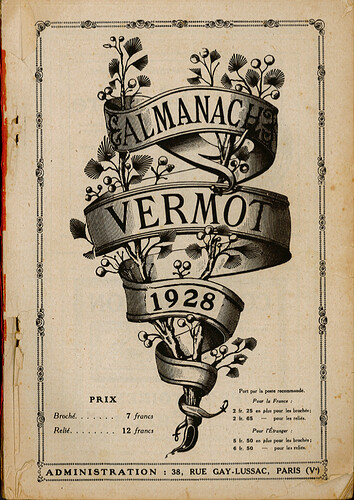 Almanach Vermot 1928 - couverture
