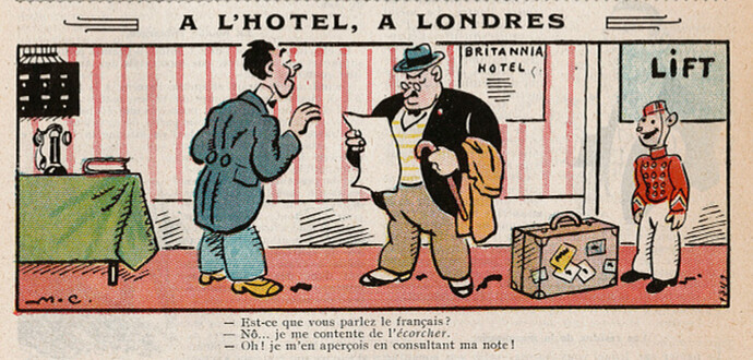 Guignol 1931 - n°168 - page 43 - A l'hôtel à Londres - 3 mai 1931