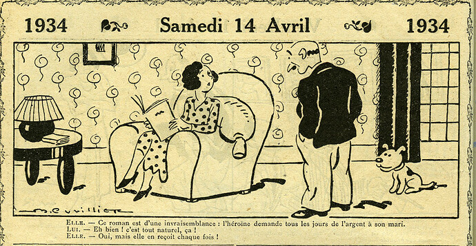 Almanach Vermot 1934 - 12 - Samedi 14 avril 1934