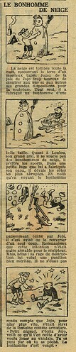 Le Petit Illustré 1933 - n°1522 - page 2 - Le bonhomme de neige - 10 décembre 1933