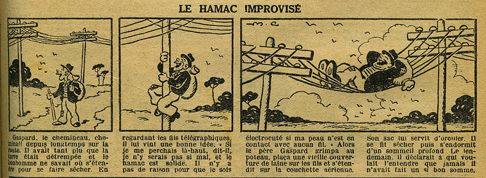 Le Petit Illustré 1932 - n°1461 - page 7 - Le hamac improvisé - 9 octobre 1932