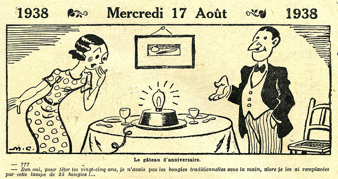 Almanach Vermot 1938 - 21 - Mercredi 17 août 1938