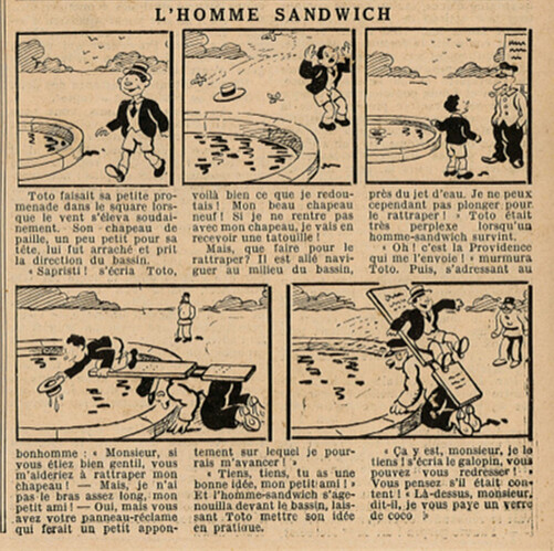 Le Petit Illustré 1935 - n°1620 - L'homme sandwich - 27 octobre 1935 - page 12