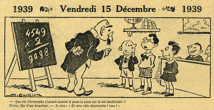 Almanach Vermot 1939 - 33 - Vendredi 15 décembre 1939