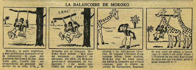 Le Petit Illustré 1931 - n°1395 - page 4 - La balancoire de Mokoko - 5 juillet 1931