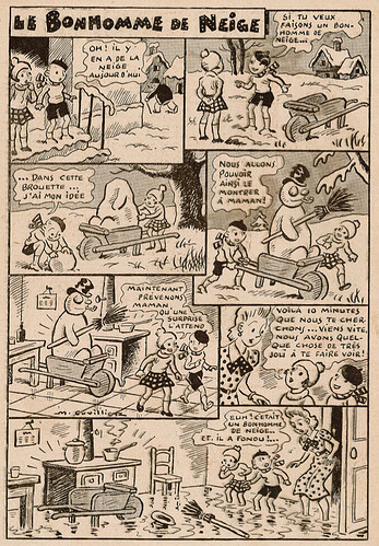 Fillette 1941 - n°1698 - page 7 - Le bonhomme de neige - 2 février 1941