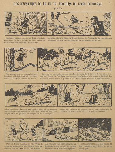 Guignol 1928 - n°96 - Les aventures de Ra et Ta écoliers de l'âge de pierre - 6 mai 1928 - page 7