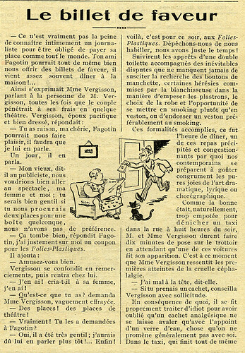 Almanach Vermot 1936 - 7 - Le billet de faveur - Samedi 2 mai 1936