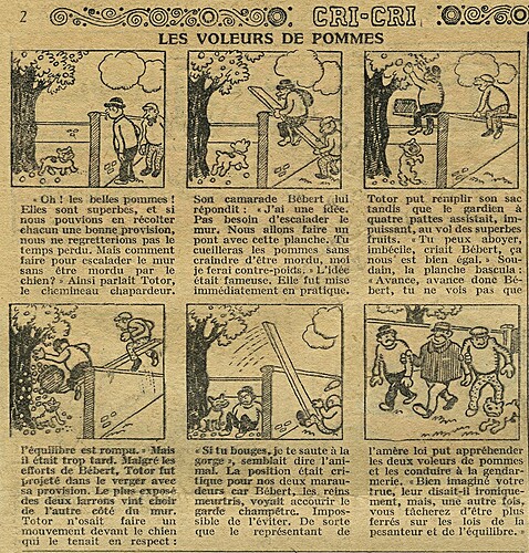 Cri-Cri 1926 - n°411 - page 2 - Les voleurs de pommes - 12 août 1926