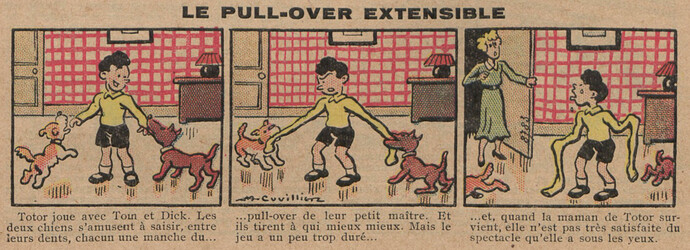 Guignol 1933 - n°264 - Le pull-over extensible - 22 octobre 1933 - page 43