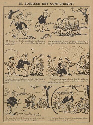 Guignol 1936 - n°11 - page 40 - M. Bonasse est complaisant - 15 mars 1936
