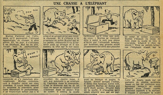 Le Petit Illustré 1932 - n°1465 - page 7 - Une chasse à l'éléphant - 6 novembre 1932