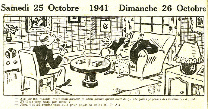 Almanach Vermot 1941 - 38 - Samedi 25 et Dimanche 26 octobre 1941