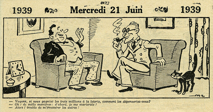 Almanach Vermot 1939 - 14 - Mercredi 21 juin 1939