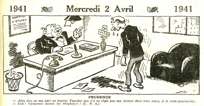 Almanach Vermot 1941 - 10 - Mercredi 2 avril 1941