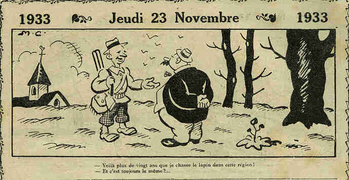 Almanach Vermot 1933 - 45 - Jeudi 23 novembre 1933