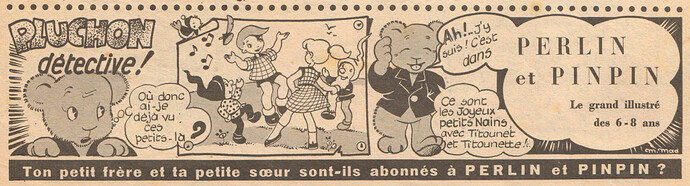 Fripounet et Marisette 1957 - n°6 - Marie-Mad - Publicité pour la revue Perlin et Pinpin - 10 février 1957 - page 11