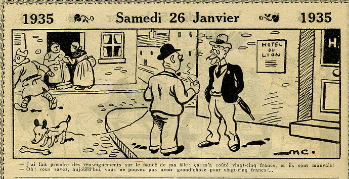 Almanach Vermot 1935 - 3 - Samedi 26 janvier 1935