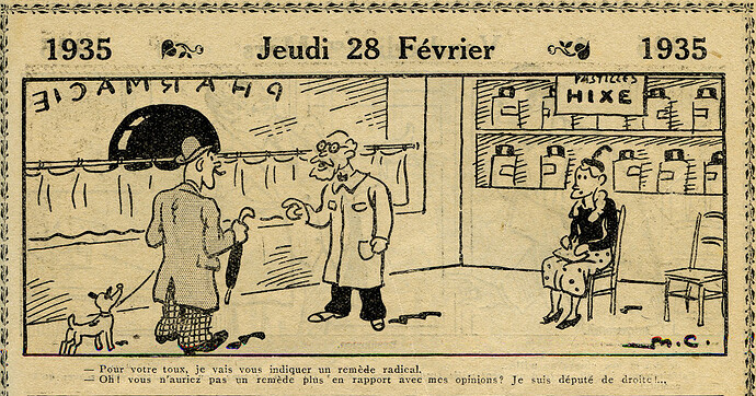 Almanach Vermot 1935 - 7 - Jeudi 28 février 1935