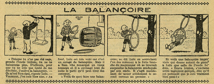 Le Petit Illustré 1928 - n°1233 - page 4 - La balançoire - 27 mai 1928