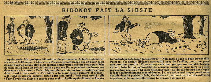 L'Epatant 1929 - n°1102 - page 14 - Bidonot fait la sieste - 12 septembre 1929