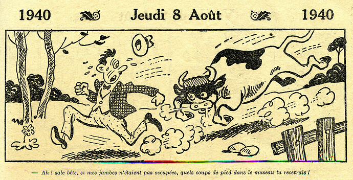 Almanach Vermot 1940 - 16 -Jeudi 8 août 1940