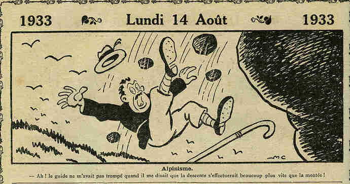 Almanach Vermot 1933 - 34 - Lundi 14 août 1933