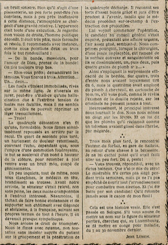 Almanach Vermot 1929 - 56 - Un drame politico-cynégétique - Mercredi 4 septembre 1929