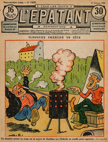 L'Epatant 1935 - n°1422 - Clodoche cherche un gîte - 31 octobre 1935 - page 1
