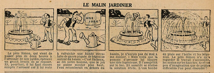 Le Petit Illustré 1935 - n°1600 - Le malin jardinier - 9 juin 1935 - page 15