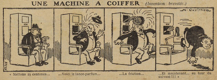 Guignol 1927 - n°78 - page 47 - Une machine à coiffer - Mars 1927